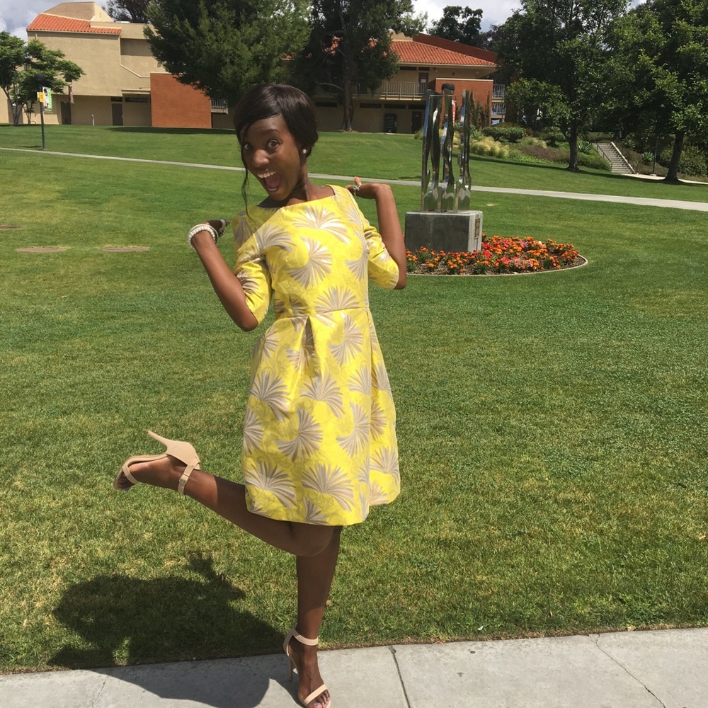 Max & Co. yellow corolla dress